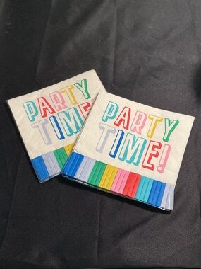 Party Time! Multicolor Beverage Napkins from 321 Party Set of 2 pack 16 ct. each